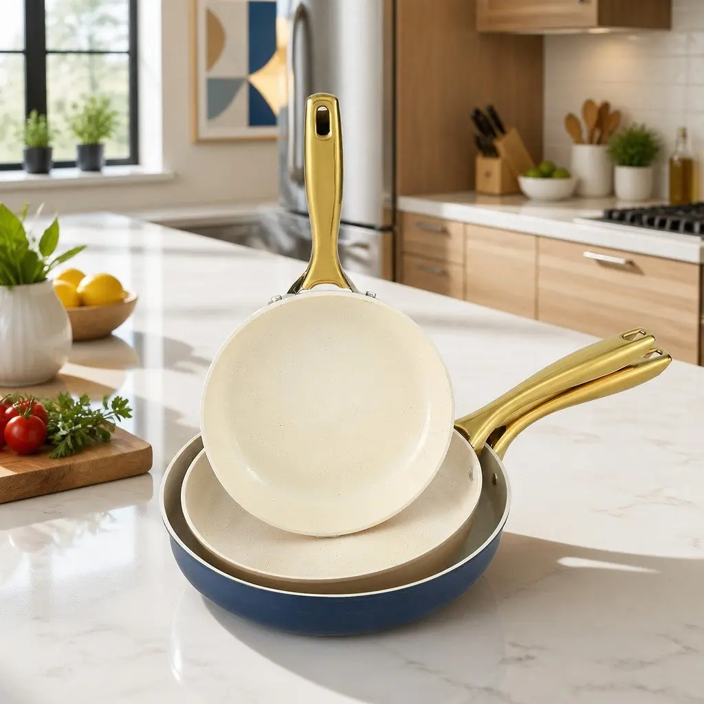 Ceramic Non-Stick Frying Pan 3 Piece Set
