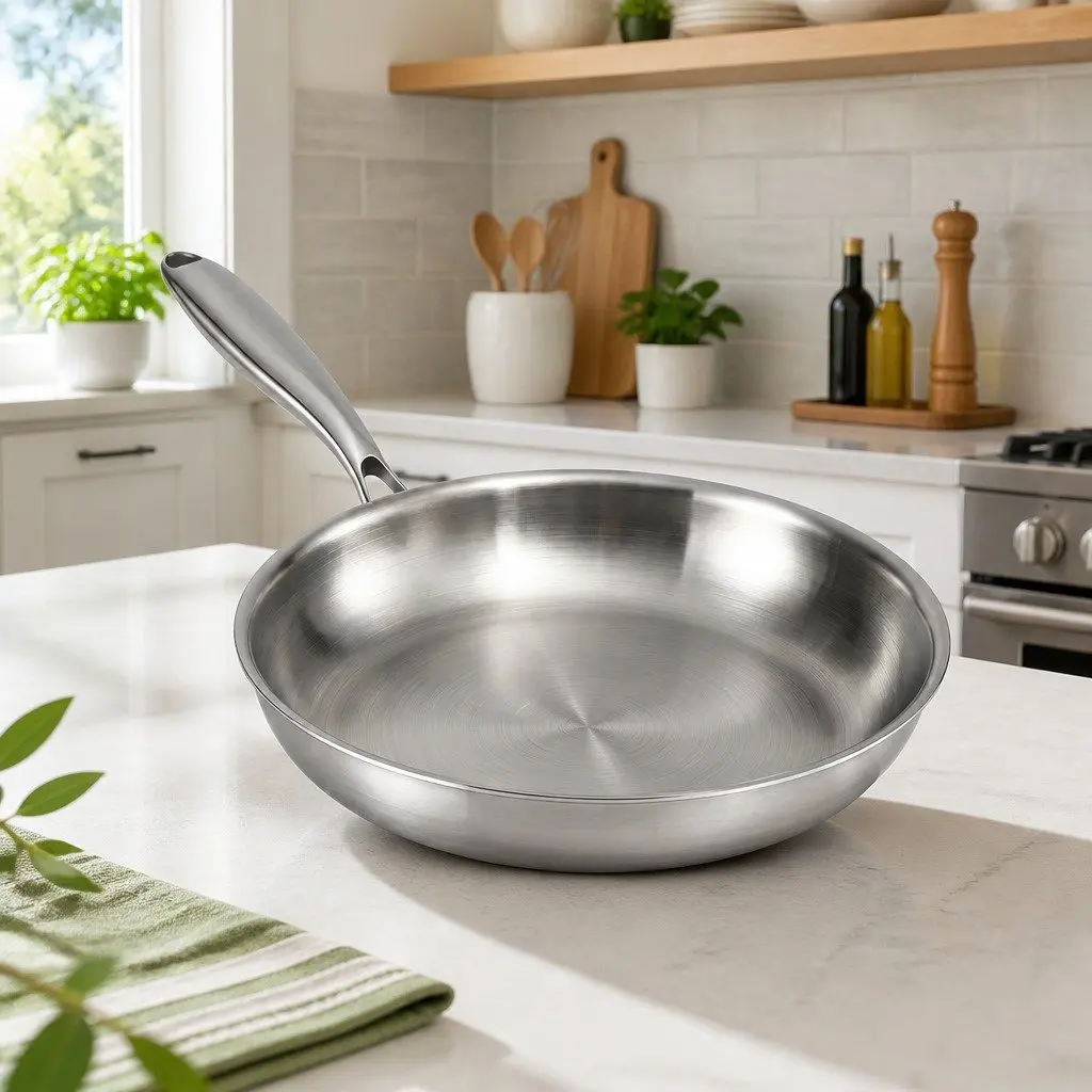 30cm Stainless Steel Frying Pan with Tri-Ply Build