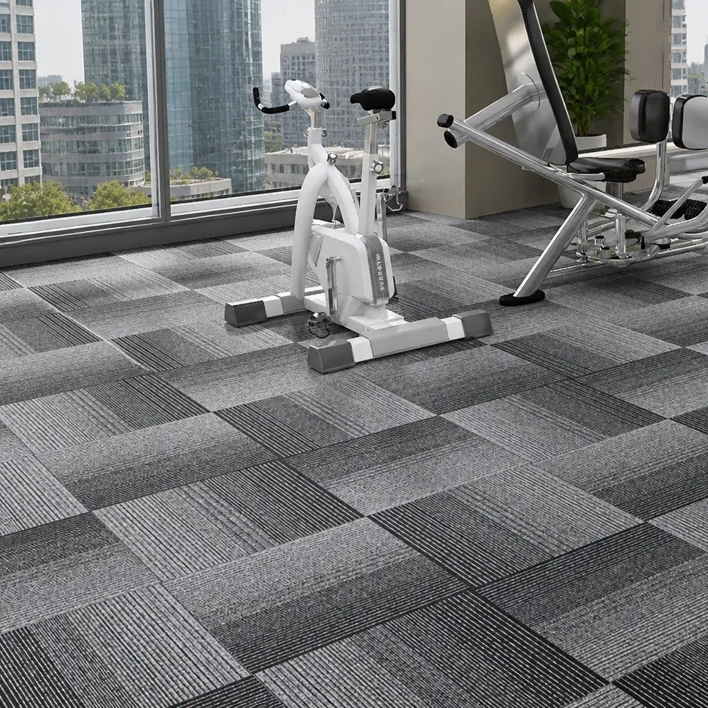 Carpet Tiles Polypropylene 50x50cm Black Grey Blue Coffee