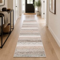 Hallway Runner Floor Rug 180x60cm Short Pile Distressed Pattern Machine Washable