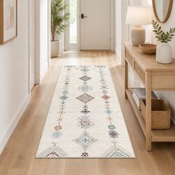 Stylish Hallway Runner Rug 180x60cm with Distressed Design