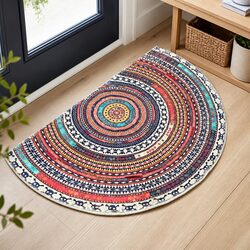 Durable Semi-Circle Half Moon Door Mat with Non-Slip Backing