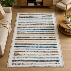 Plush Non-Slip Stripe Floor Rug 200x290cm for Any Room