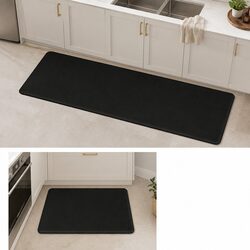 Durable Anti-Fatigue PU Kitchen Mat Set 2PCS - Black
