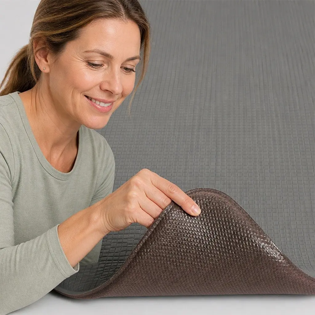Kitchen Mat PU 10mm Grey Non Slip Anti Fatigue Soft Rug 2 Piece Set