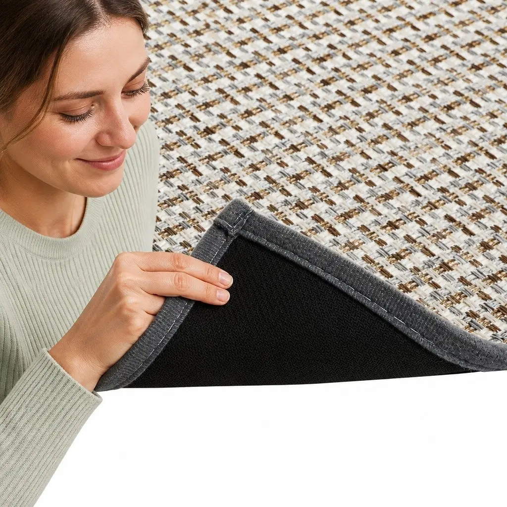 Kitchen Rug 2PCS Woven Non Slip Absorbent Mat Floor Protection Grey