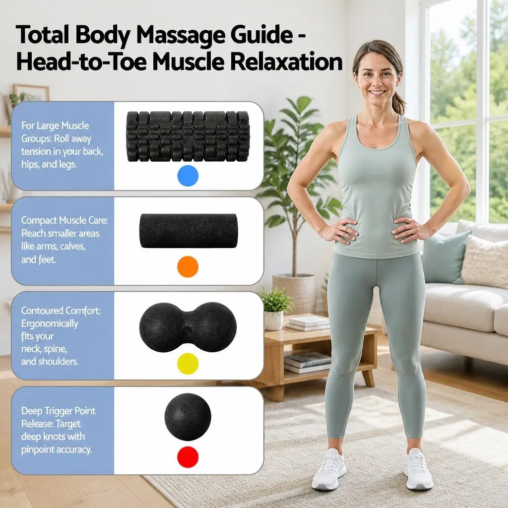 High Density Foam Roller Set 4 in 1 for Deep Tissue Relief