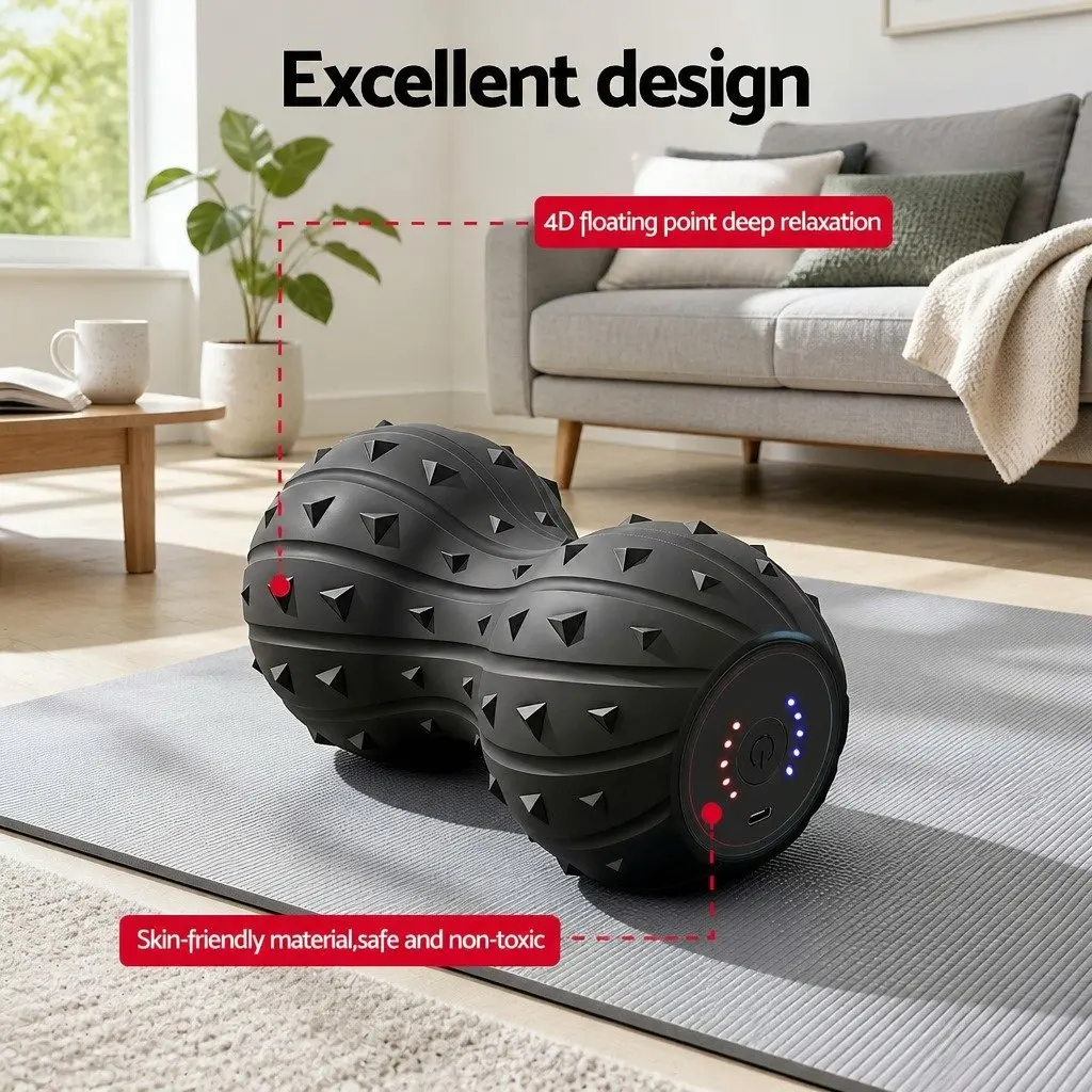Electric Vibrating Peanut Massage Ball High-Power Motor 5 Levels Black
