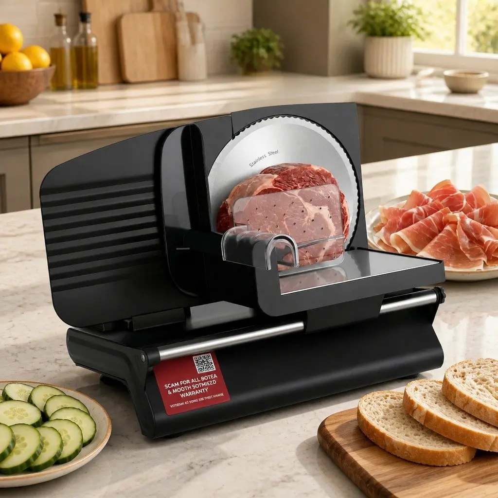 Food Slicer Stainless Steel 0-15mm Adjustable Black