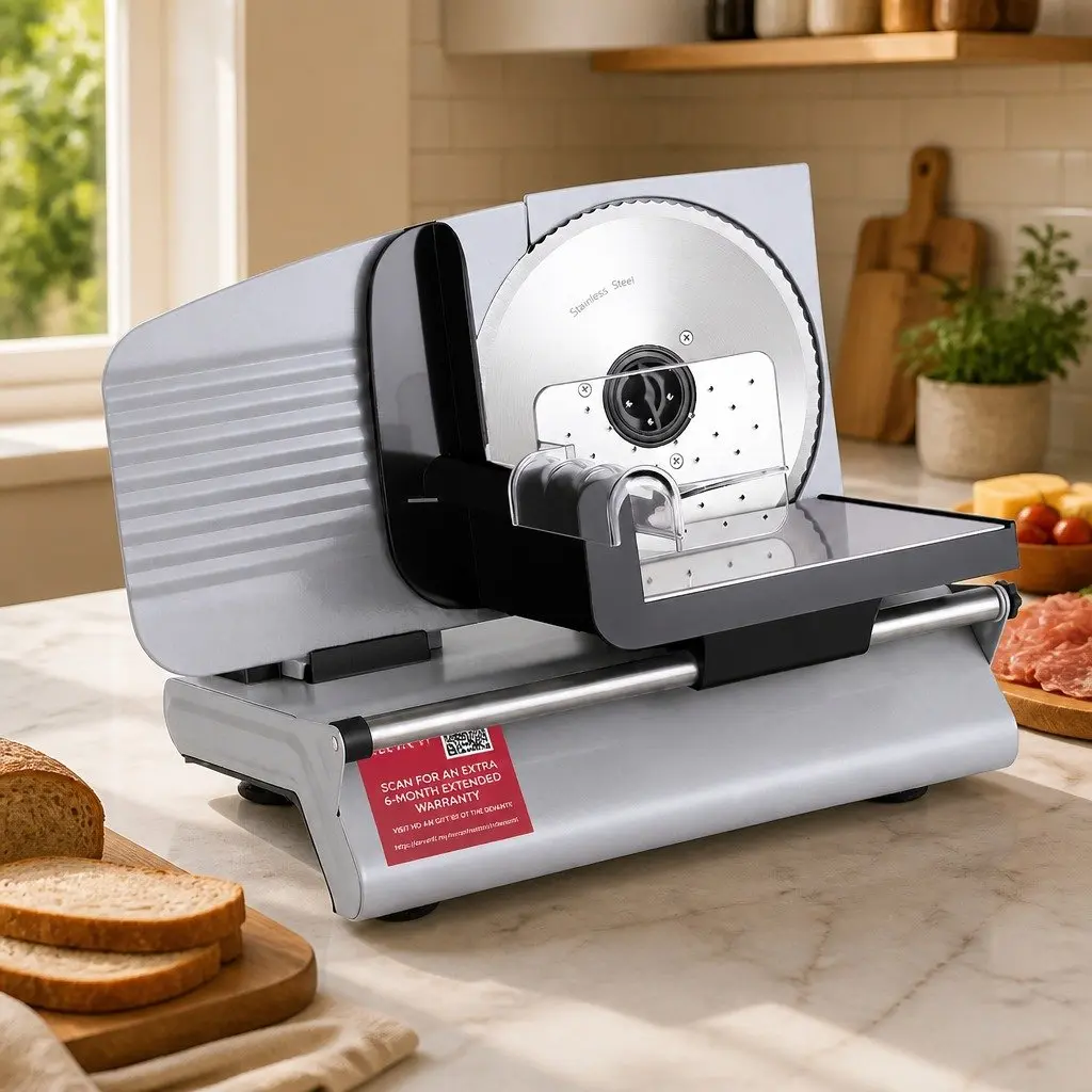 Food Slicer Stainless Steel 0-15mm Adjustable Silver