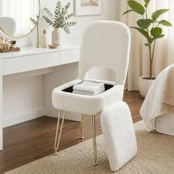 Sturdy Folding Footstool with Backrest for Storage