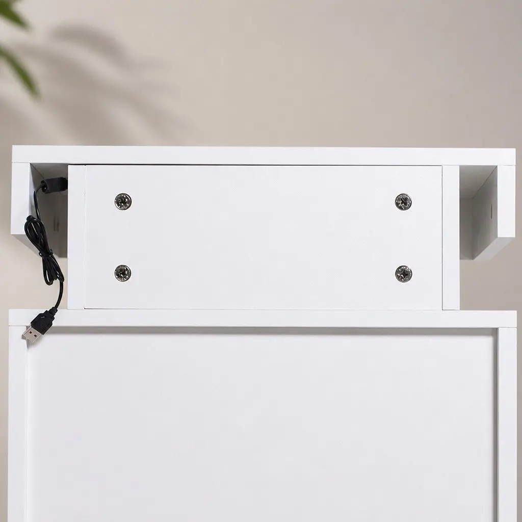 RGB LED Bedside Table with Lift-Top Storage