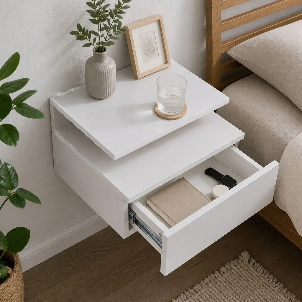 Wall Mounted Bedside Tables with LED Light