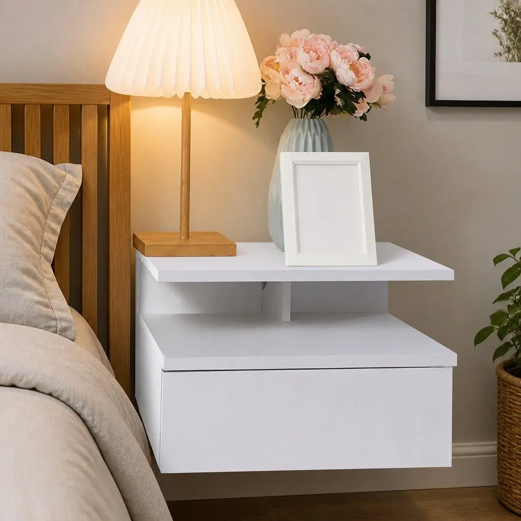 Wall Mounted Bedside Tables with LED Light