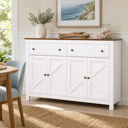 Buffet Sideboard Storage Cabinet 140CM X-Frame Doors 2 Drawers Dining Kitchen