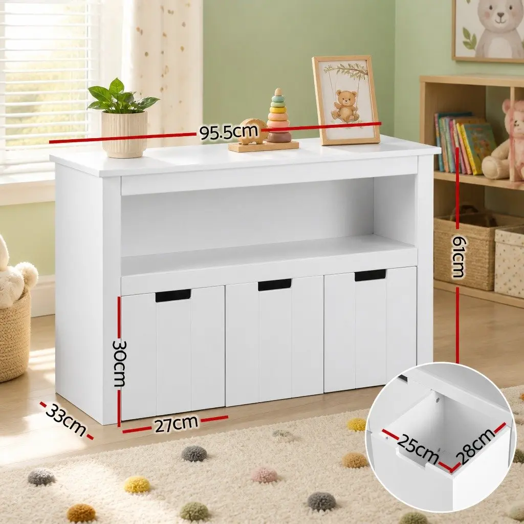 Kids Bookshelf Particleboard MDF 95.5cm Yellow