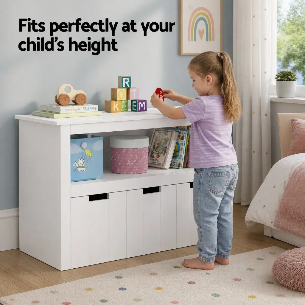Kids Bookshelf Particleboard MDF 95.5cm Yellow