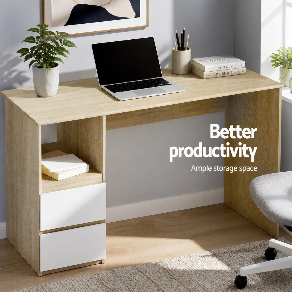 L-Shape Computer Desk with Storage Options 136cm
