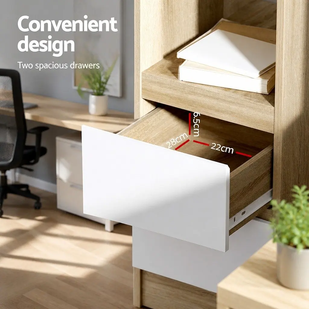 L-Shape Computer Desk with Storage Options 136cm