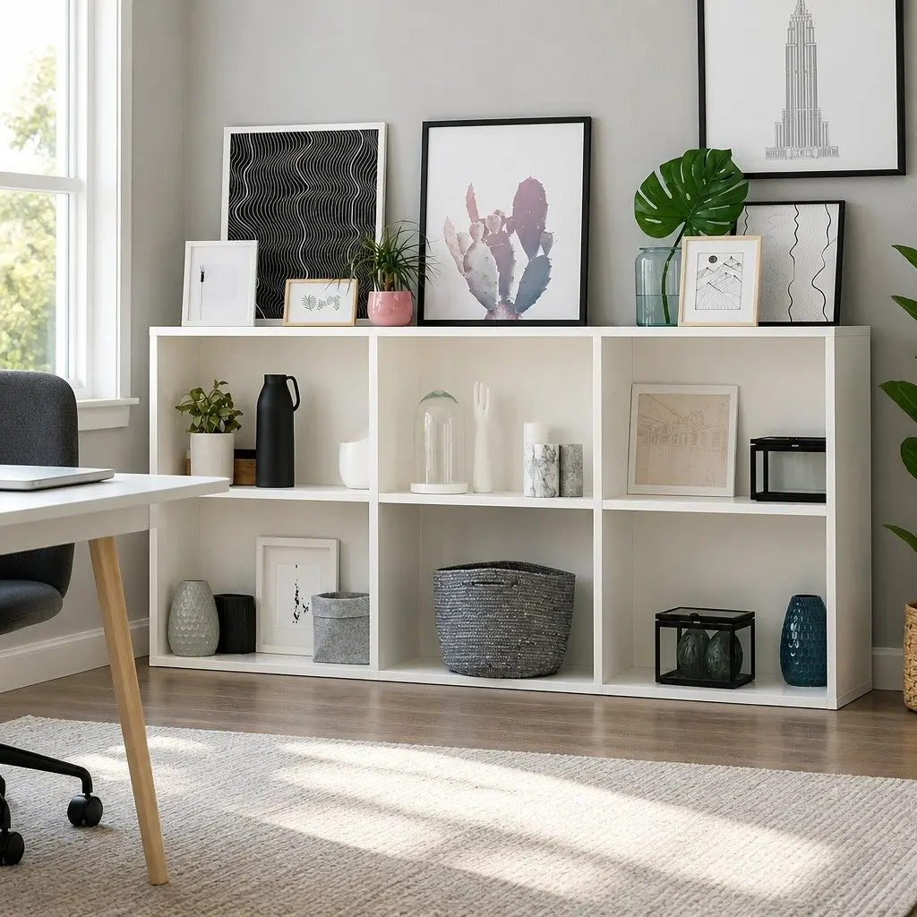 Modular White 3-Piece Cube Bookshelf with Adjustable Shelves