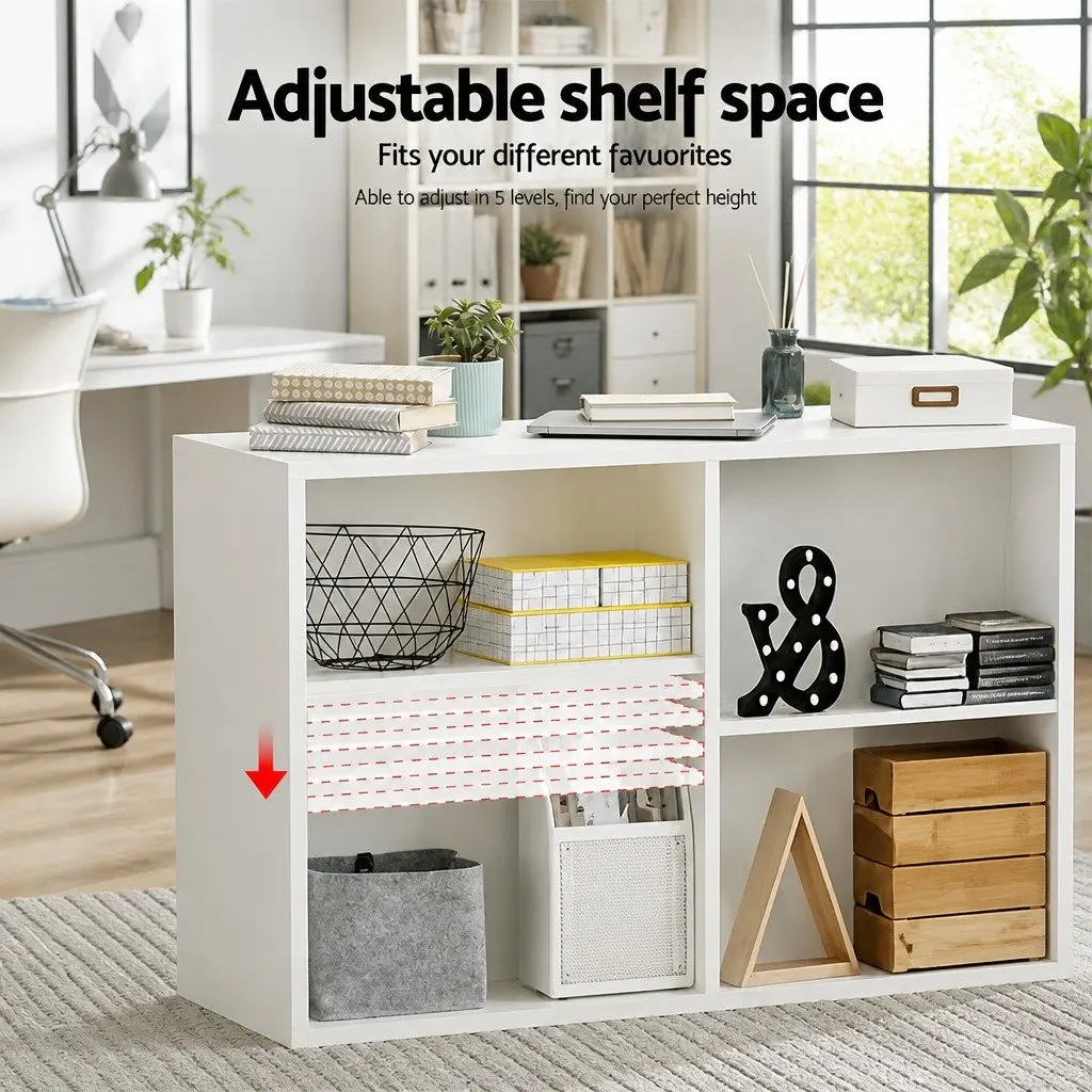 Modular White 3-Piece Cube Bookshelf with Adjustable Shelves