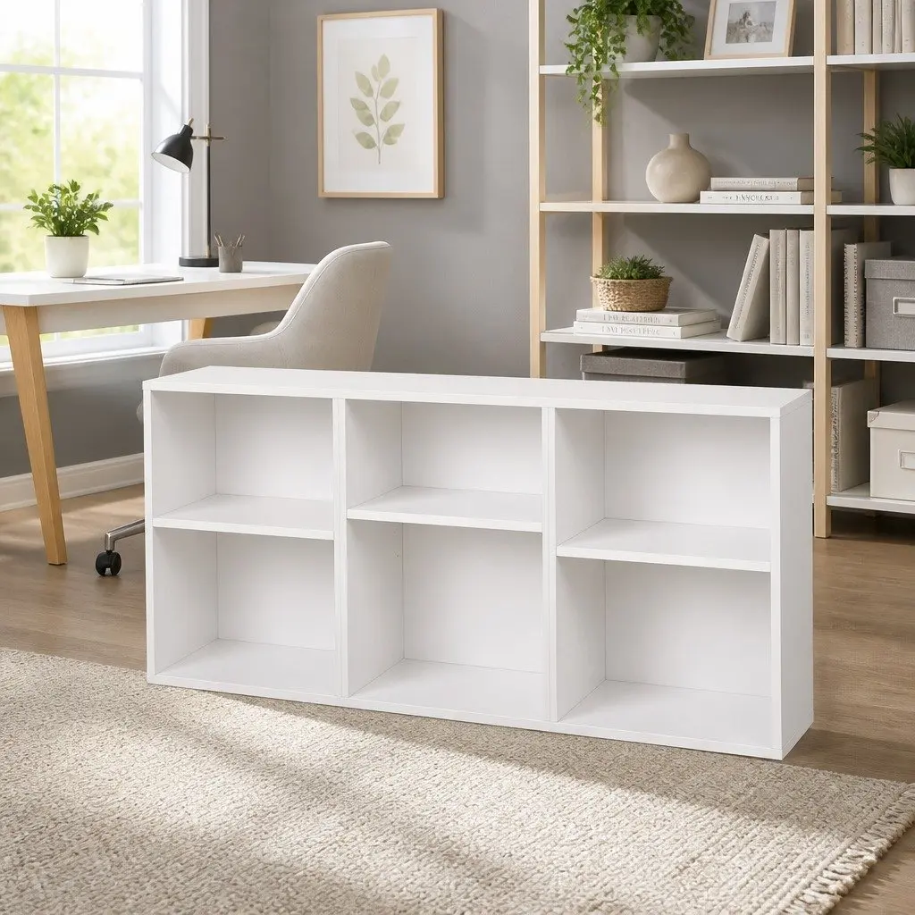 Modular White 3-Piece Cube Bookshelf with Adjustable Shelves