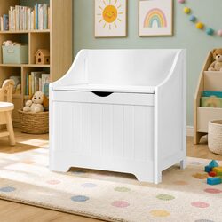 Kids Storage Box Chest Bench Toy Organiser White Children Furniture Bedroom