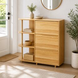 Stylish Chest of Drawers with 3 Drawers and 3 Shelves