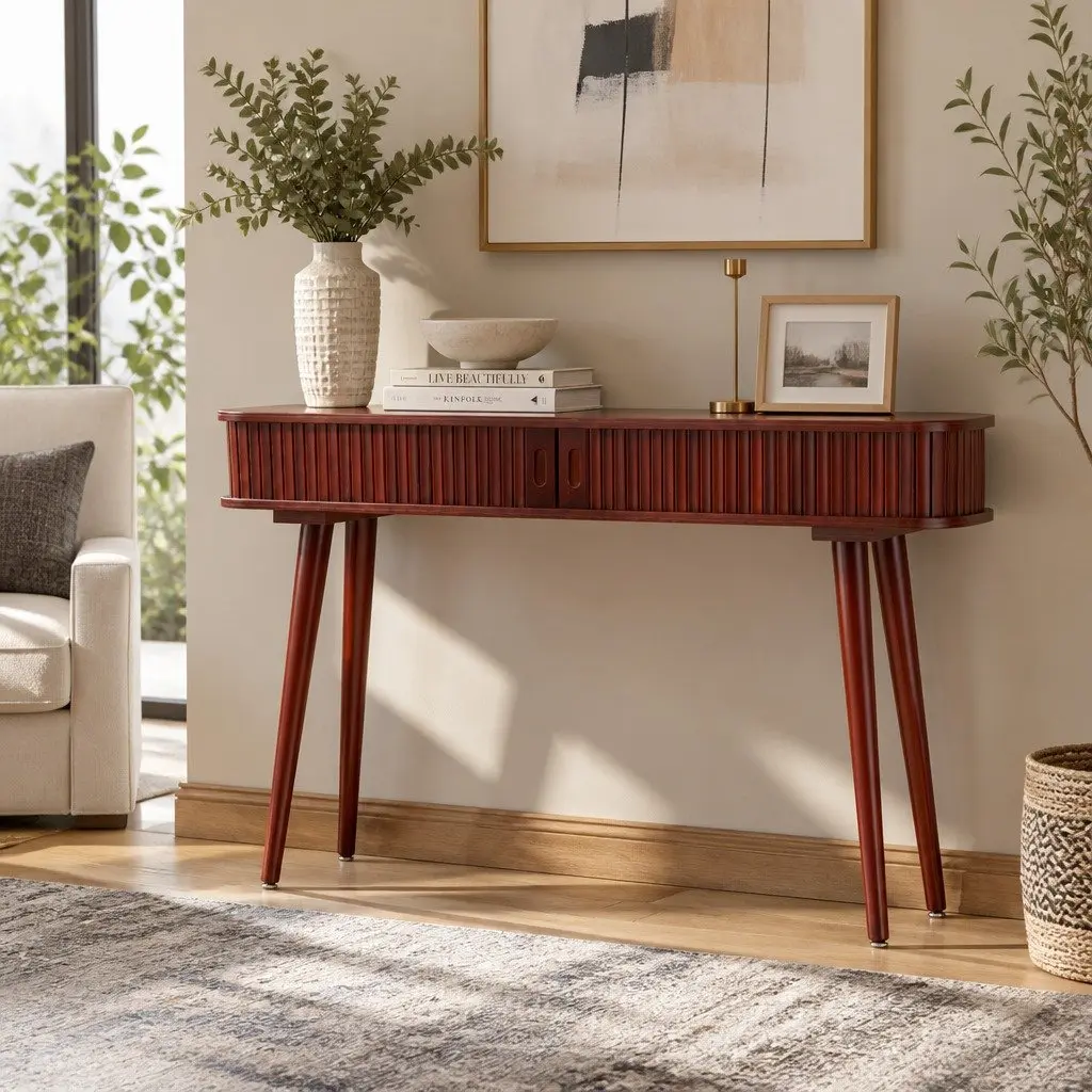 Console Table Particle Board Pinewood 120CM Walnut
