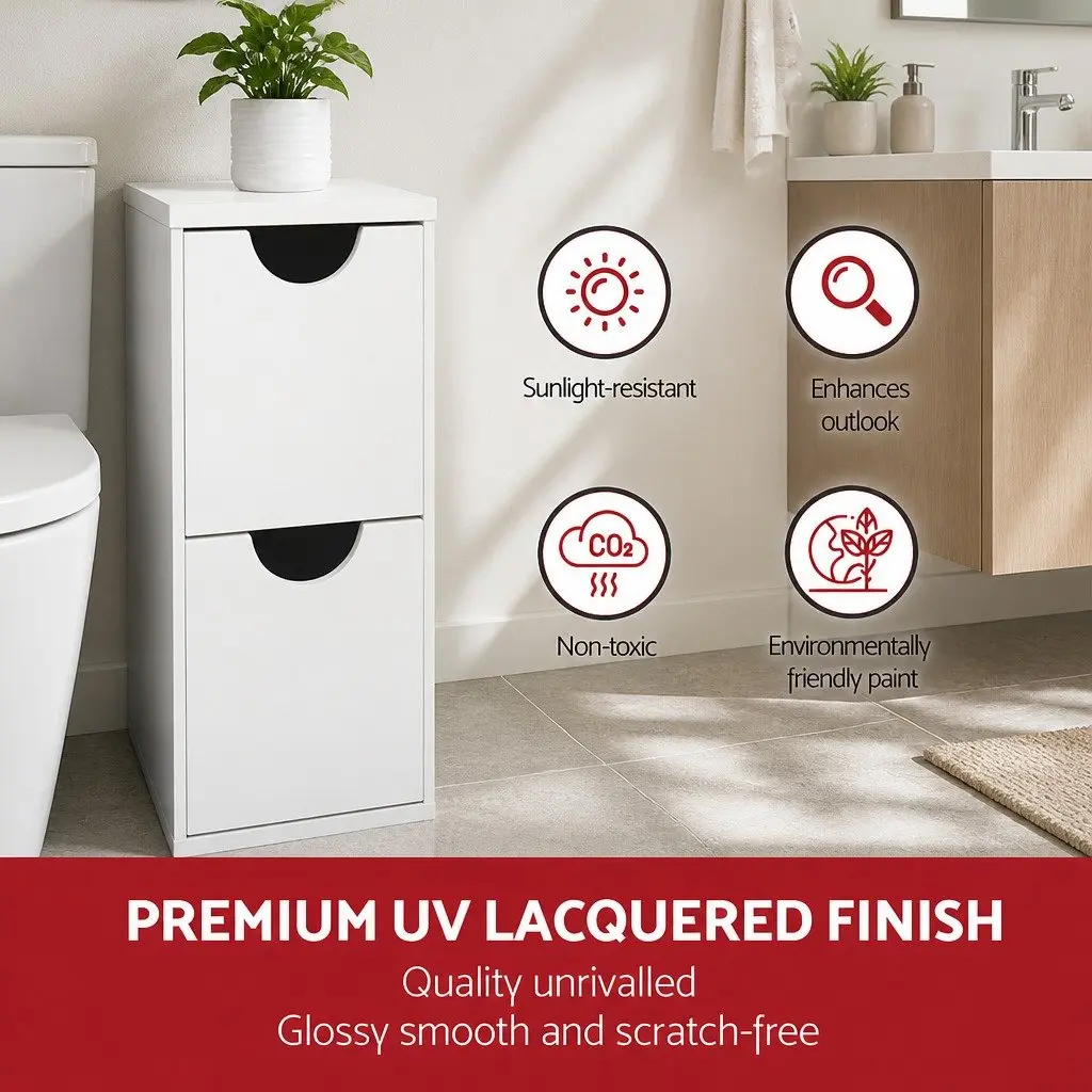 Bathroom Cabinet E1 MDF 30 x 15.5 x 118cm White