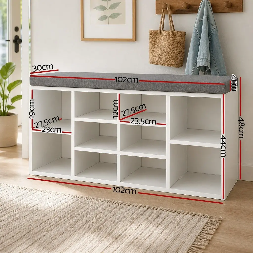 Shoe Rack Storage Cabinet with 10 Compartments