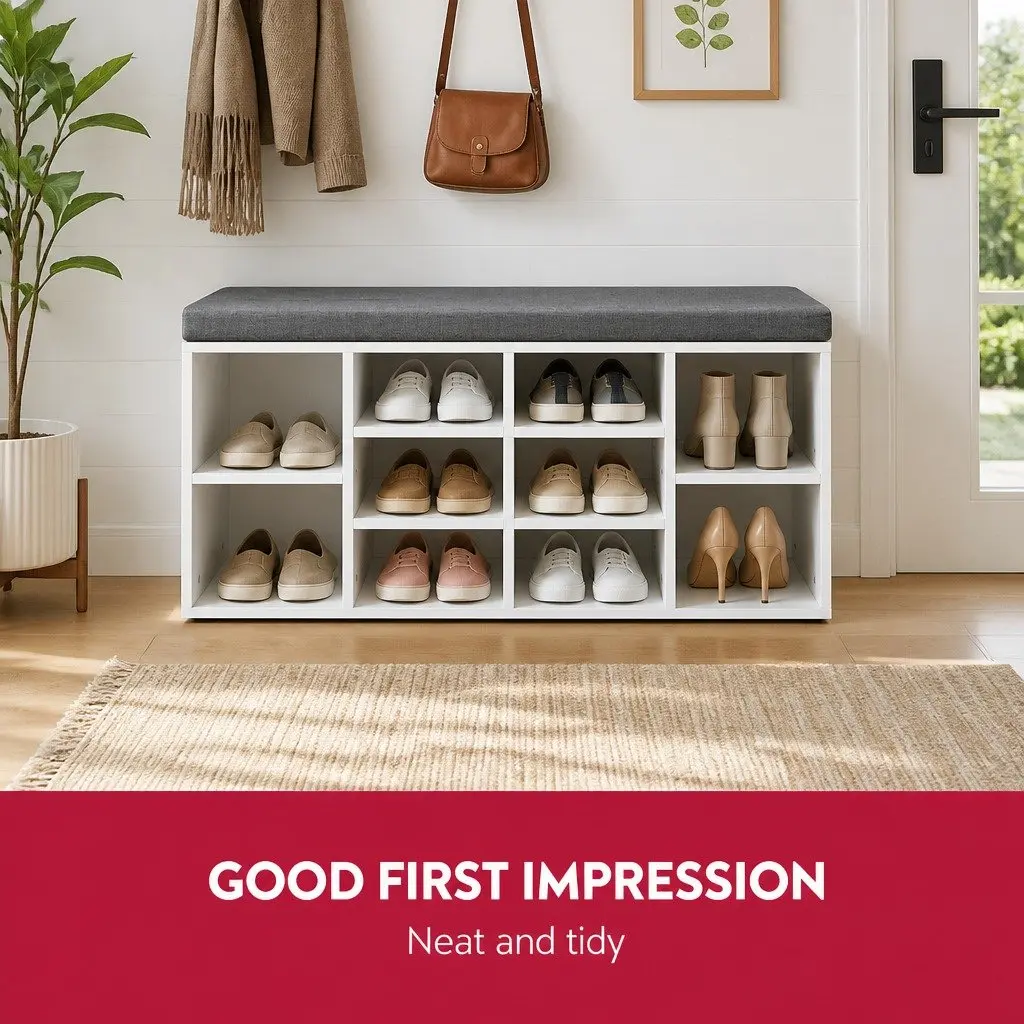 Shoe Rack Storage Cabinet with 10 Compartments