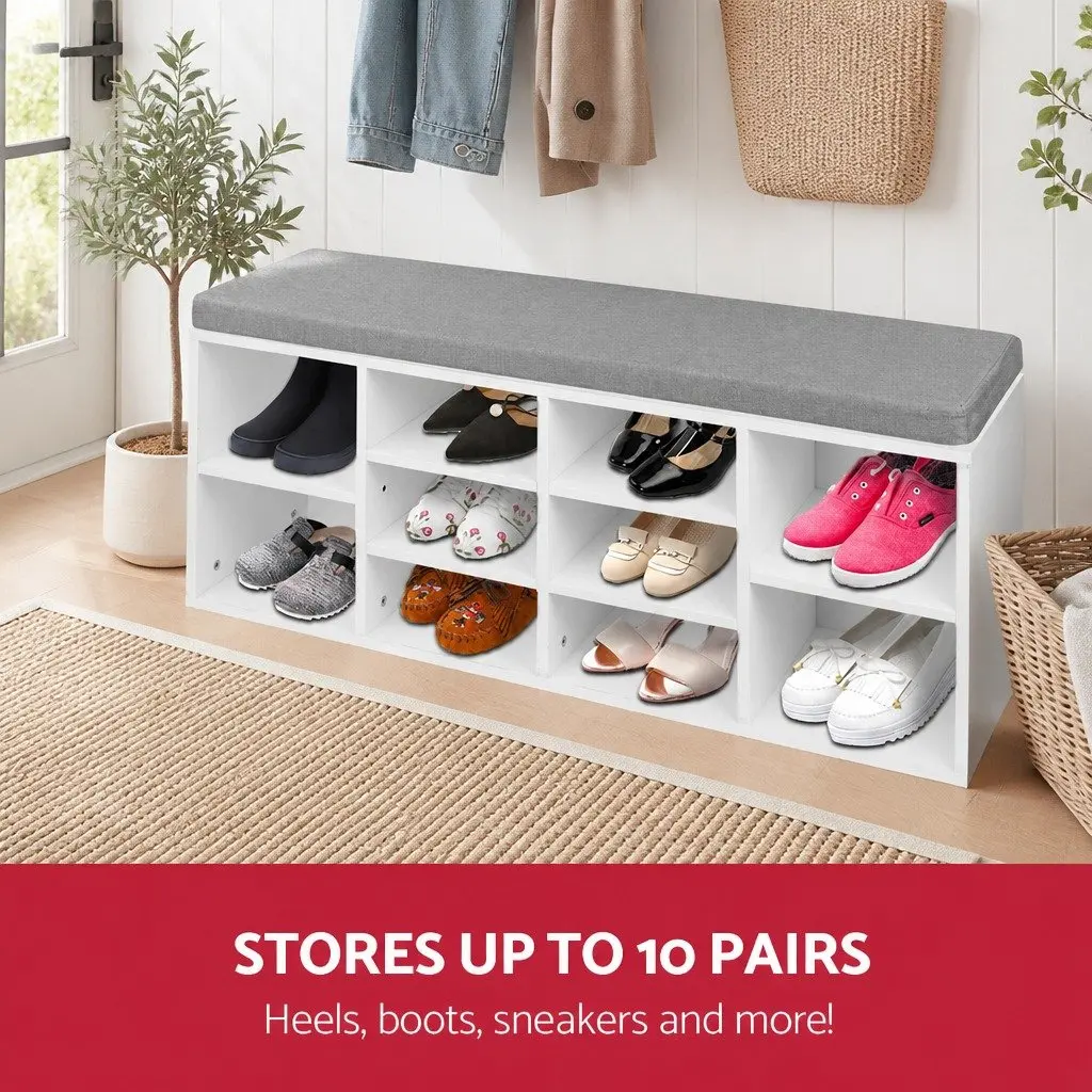 Shoe Rack Storage Cabinet with 10 Compartments