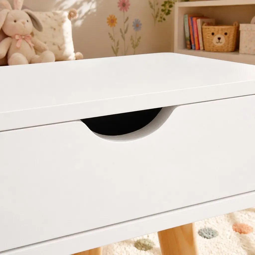 Kids Vanity Set with Mirror and Storage Chair