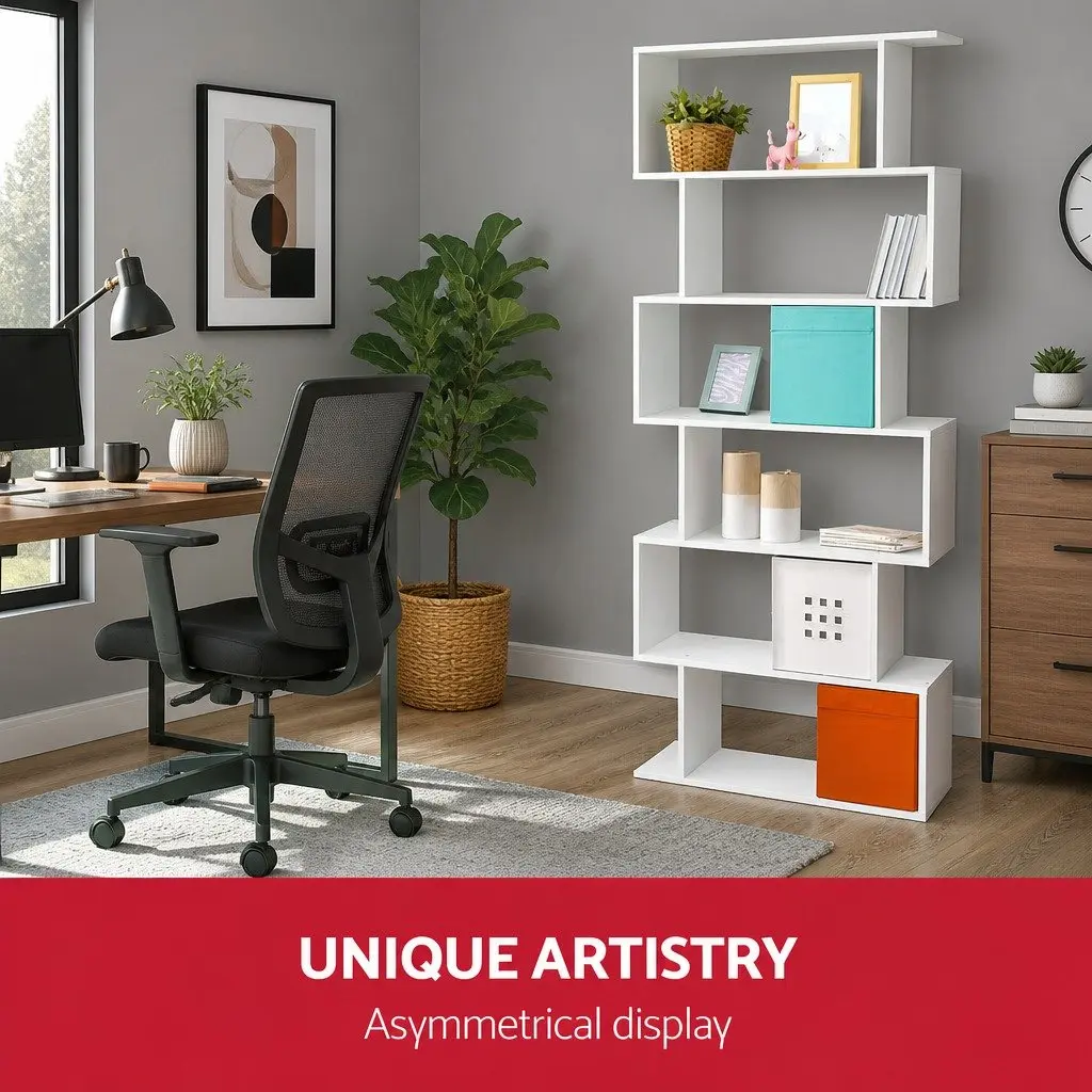 6-Tier Display Shelf High Density Particle Board 80 x 23.5 x 192 cm White