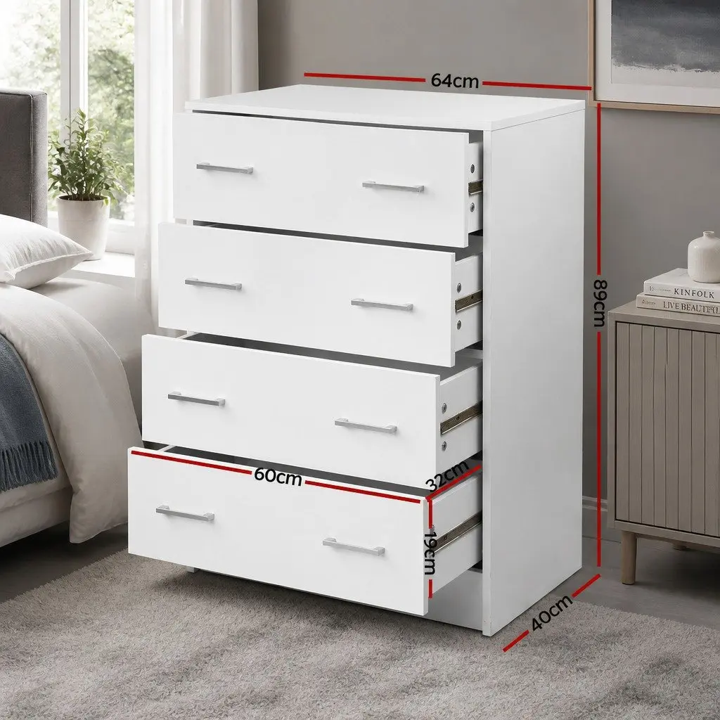 4 Drawer Tallboy for Bedroom Storage