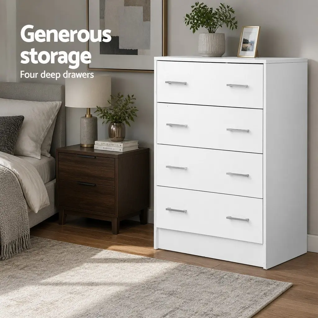 4 Drawer Tallboy for Bedroom Storage