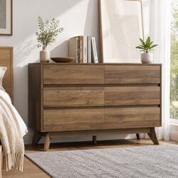 Walnut Six Drawer Chest for Stylish Storage Solutions