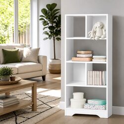 4-Tier White Display Shelf for Books and Decor