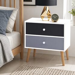 Stylish Scandinavian Design Bedside Table with Two Drawers
