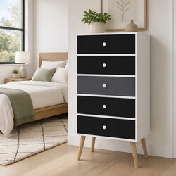 5-Drawer Chest of Drawers Bedroom Dresser Tallboy Storage Cabinet Wooden Legs