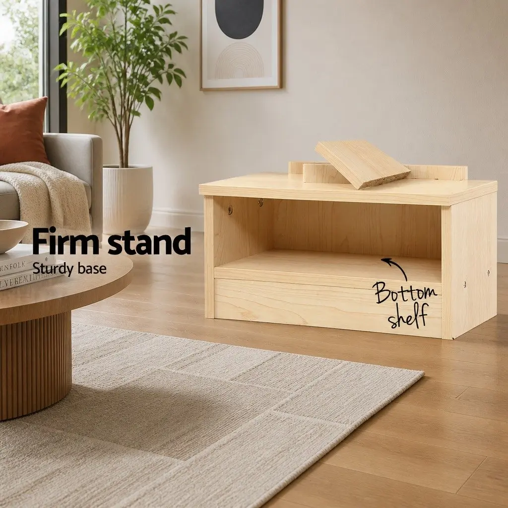 Tree Bookshelf Particle Board 7 Tier Natural Oak 40cm x 19.5cm x 124cm
