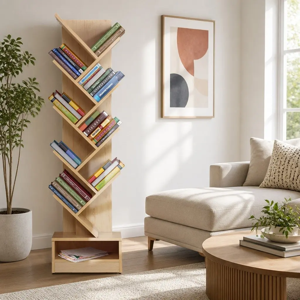 9-Tier Tree Bookshelf for Storage & Display