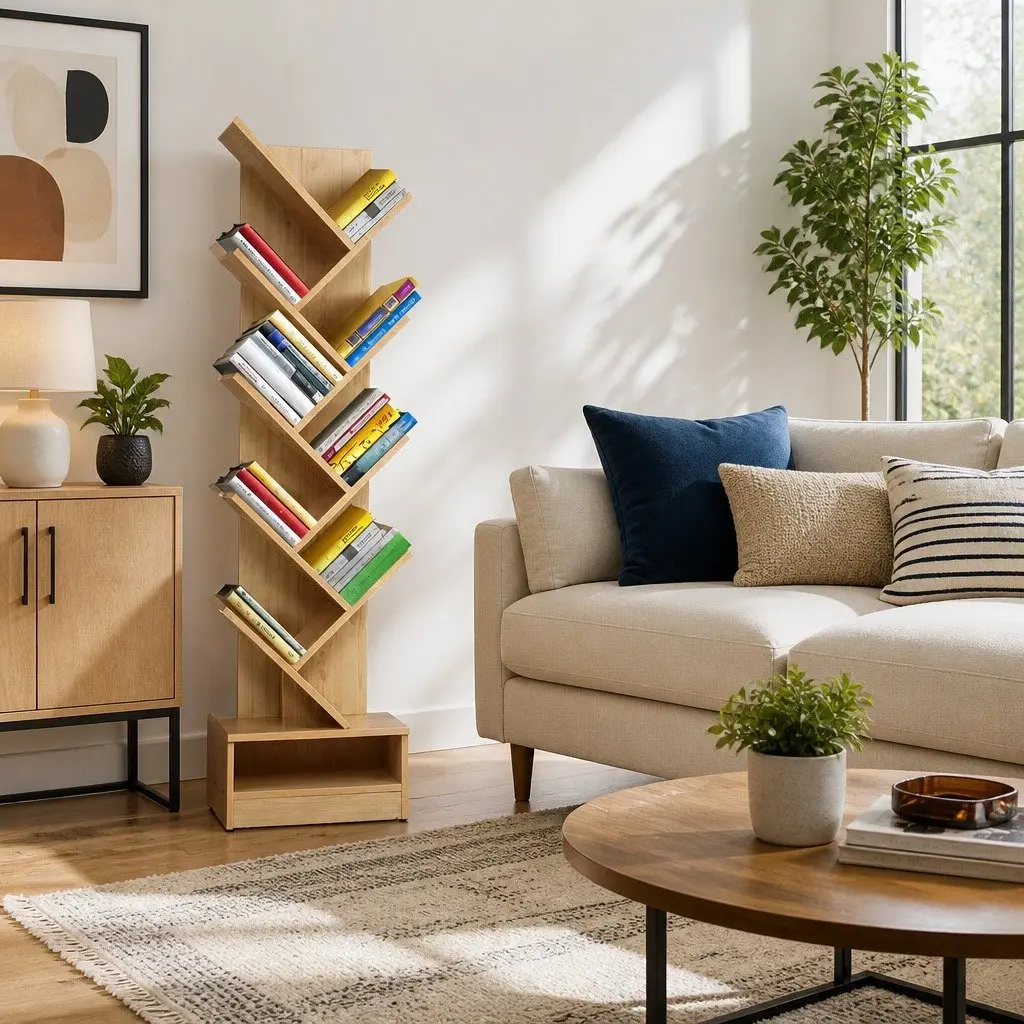 9-Tier Tree Bookshelf for Storage & Display