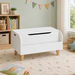 Sturdy 2-in-1 Wooden Kids Storage Box and Bookshelf