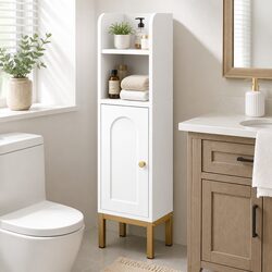 Adjustable Shelf Bathroom Storage Cabinet for Corner