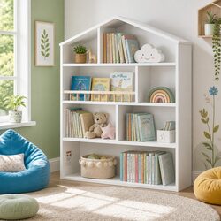 Durable 4-Tier Kids Bookshelf with Unique Design