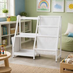 3-Tier White Bookshelf for Kids with Safety Features