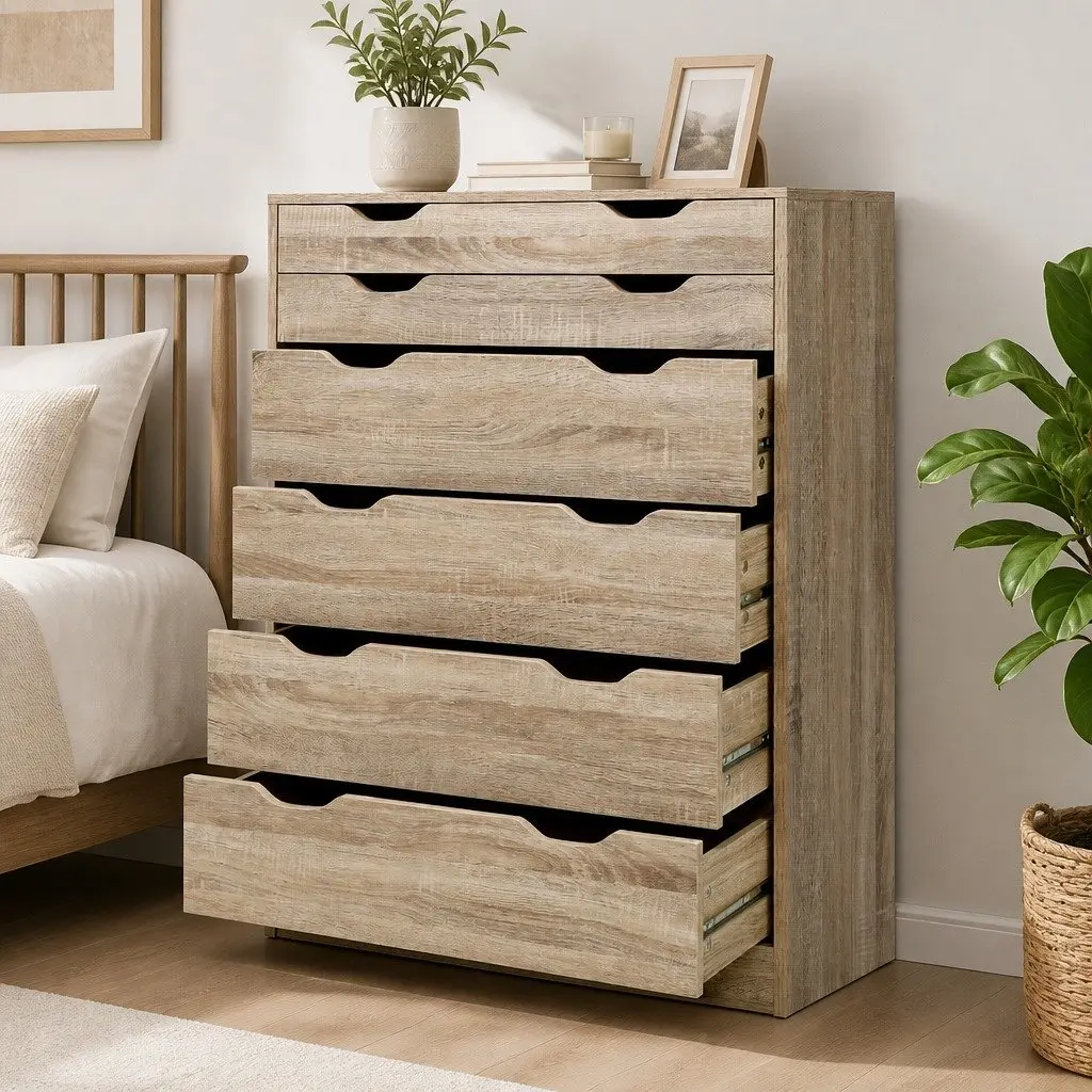 6-Drawer Tallboy Chest for Bedroom Storage