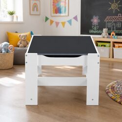 Children's Table and Chairs Set with Chalkboard and Storage